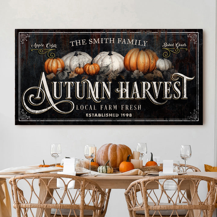 Family Autumn Harvest Thanksgiving Sign