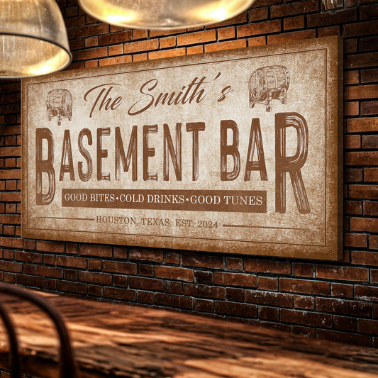 Personalized Basement Bar Wall Sign