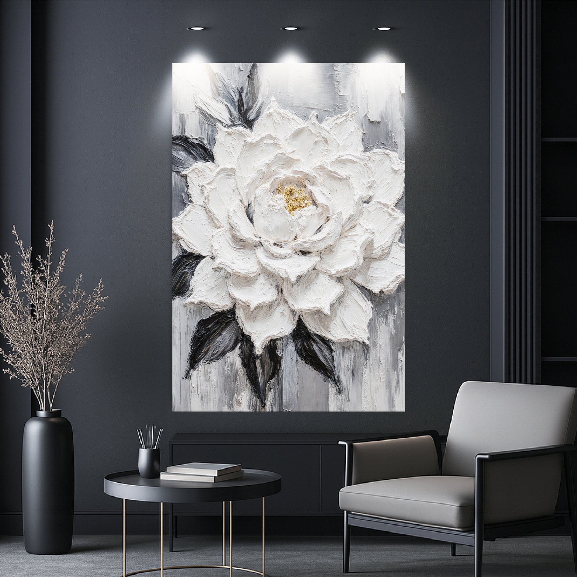 Black and White Floral Wall Art