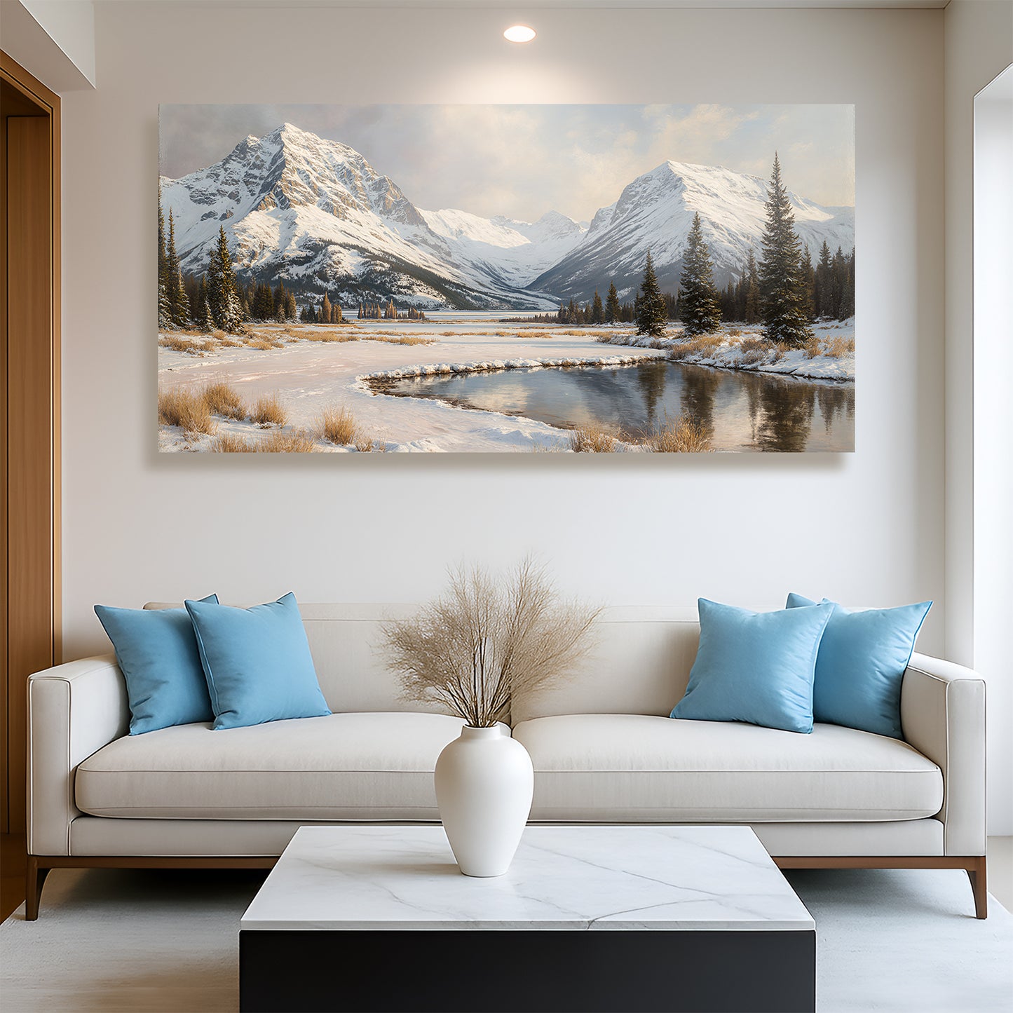Panoramic Winter Mountain Wall Art