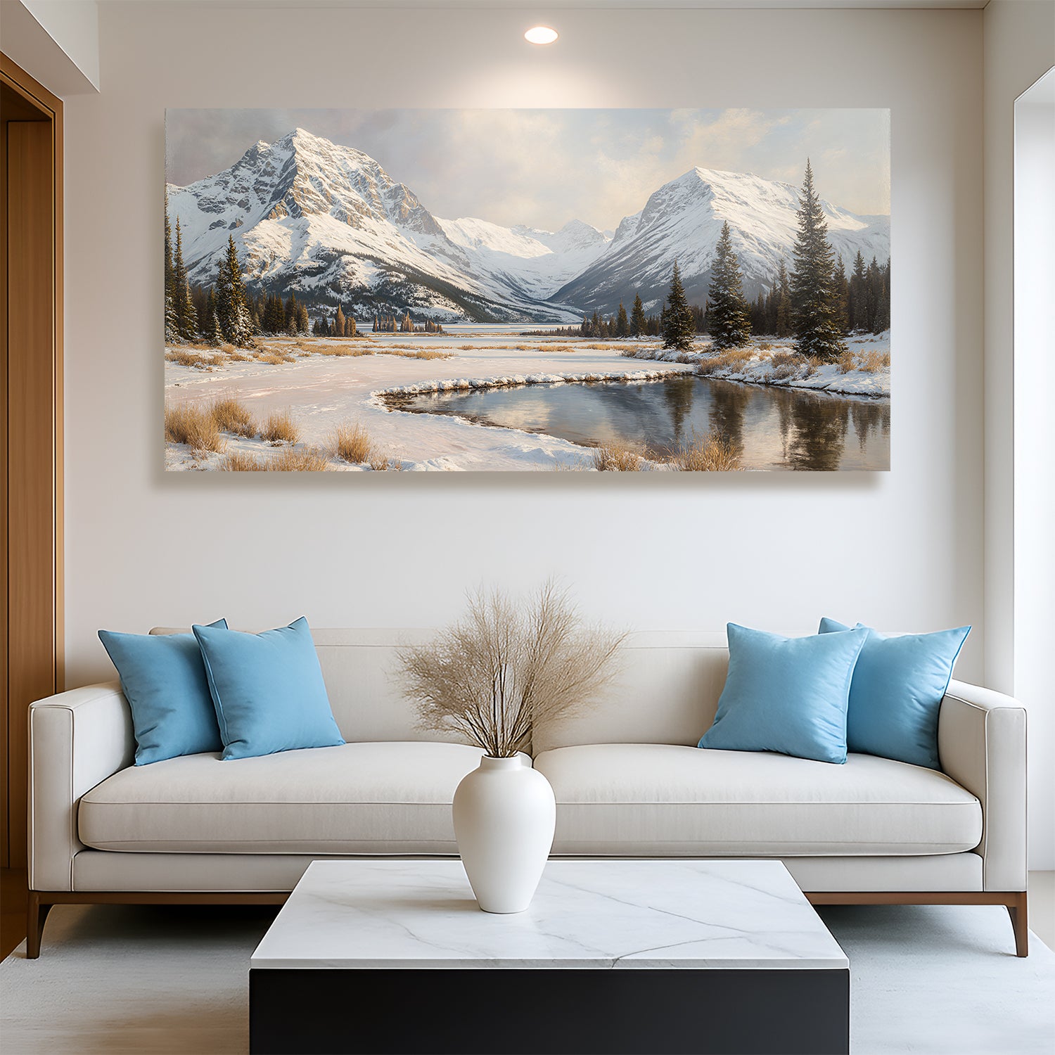 Panoramic Winter Mountain Wall Art