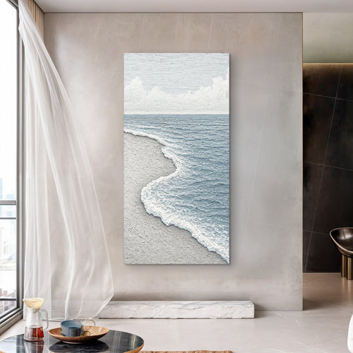 White Waves Abstract Wall Art