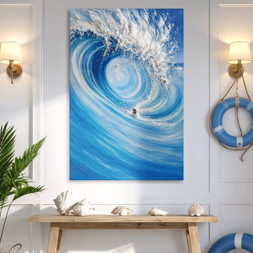 Surf’s Glory With Silver Wave Wall Art