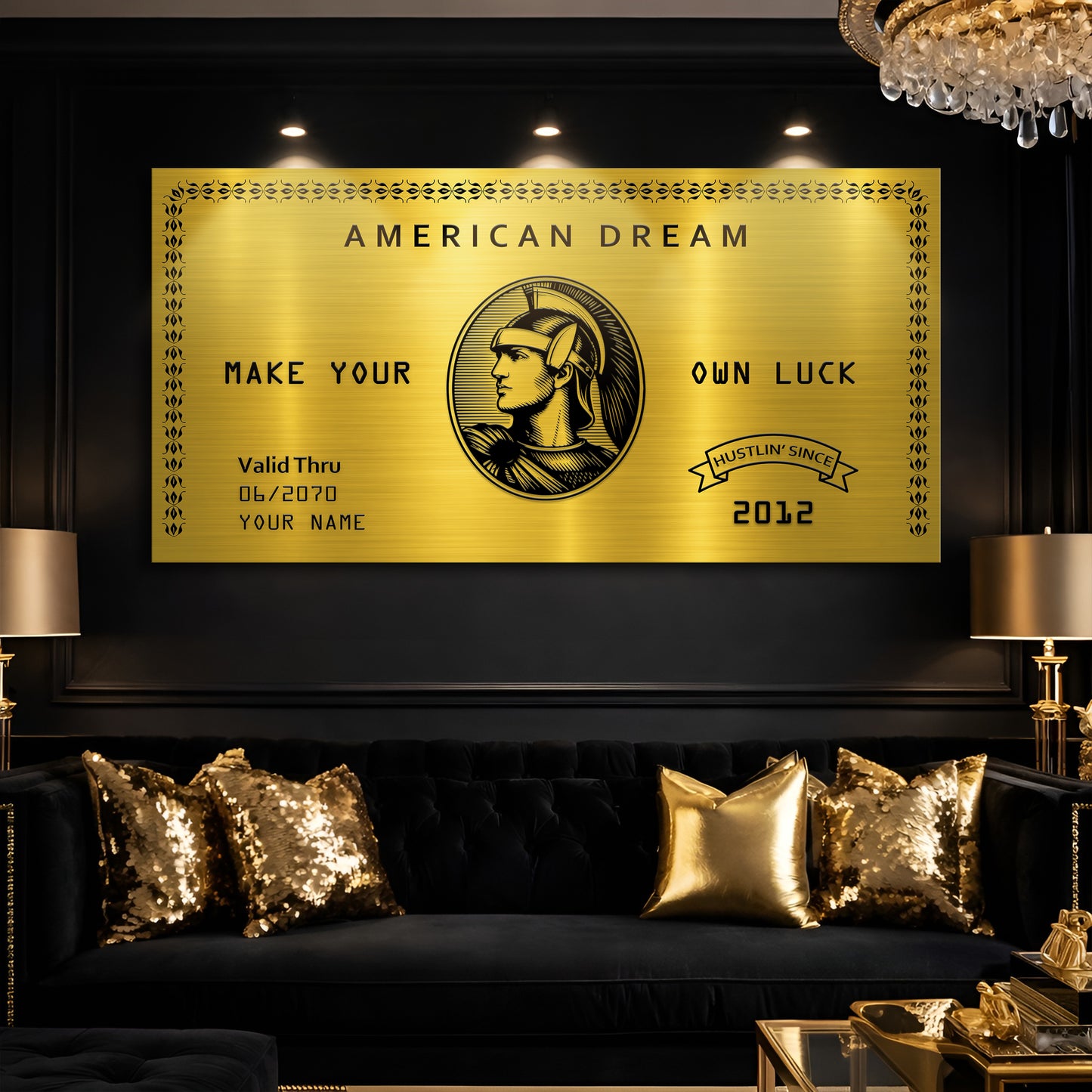 Personalized American Dream “Make Your Own Luck” Wall Sign IV