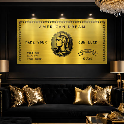 Personalized American Dream “Make Your Own Luck” Wall Sign IV