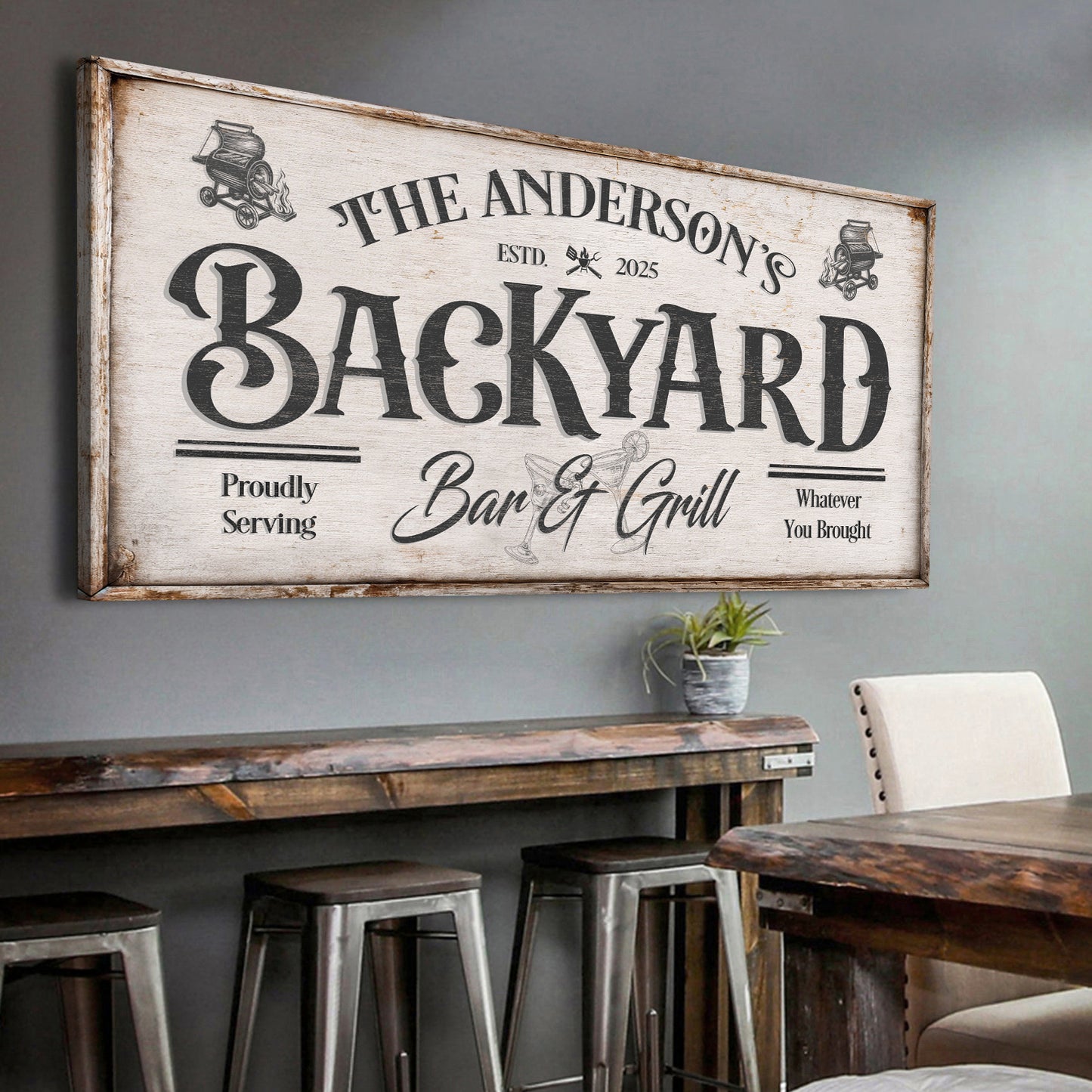 Vintage Bar And Grill Wall Sign