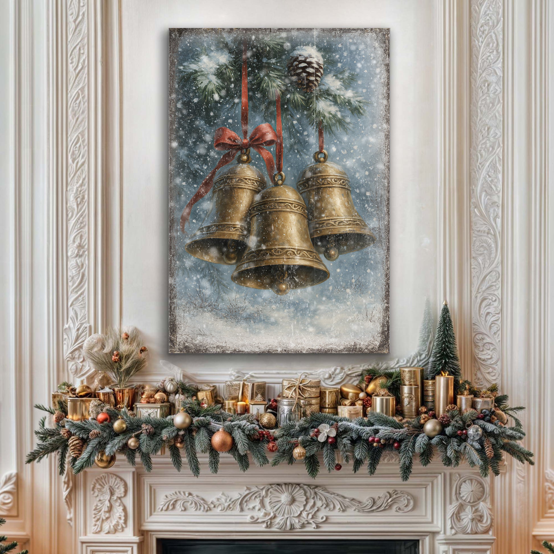 Vintage Christmas Bells Wall Art III