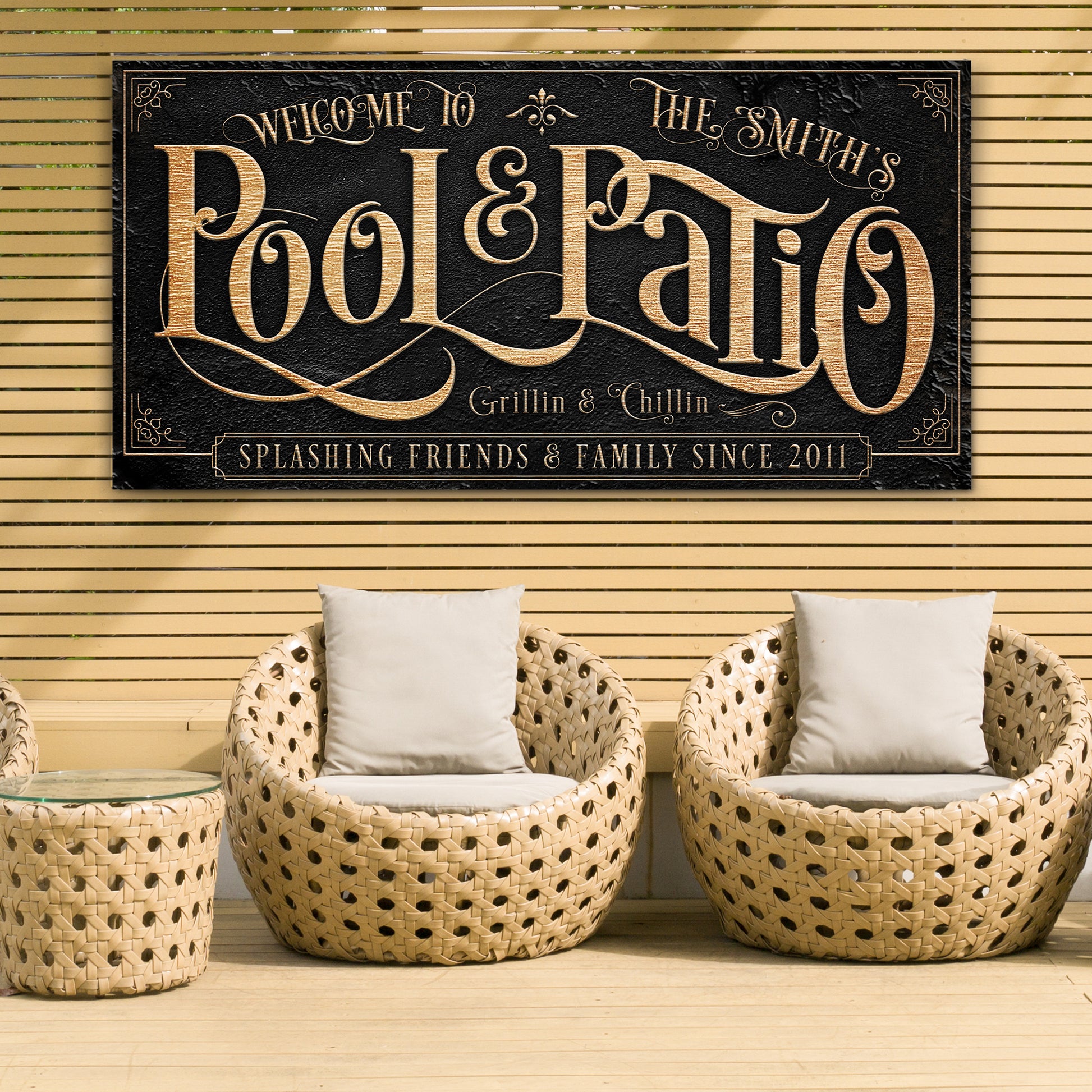 Personalized Pool & Patio Sign II   - Image by Tailored Canvases