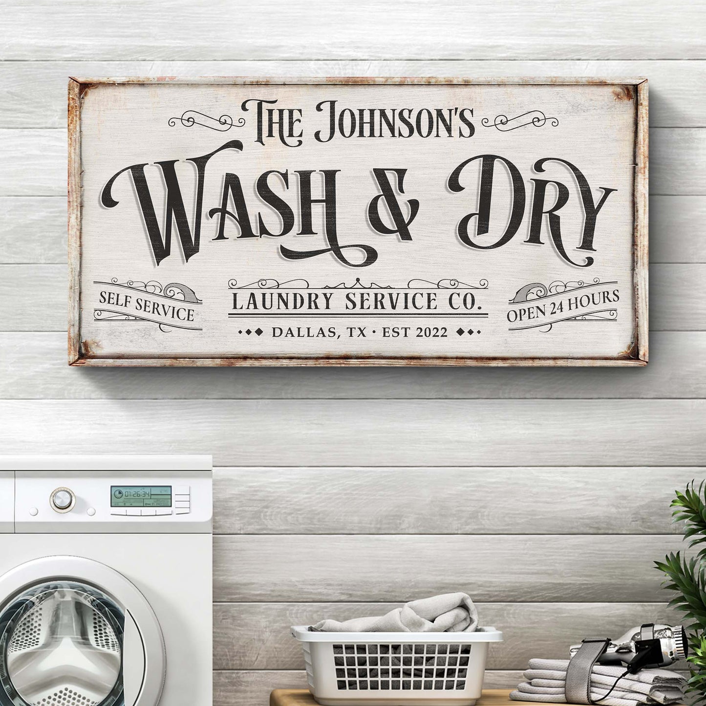 Personalized Laundry Service Sign  - Image by Tailored Canvases