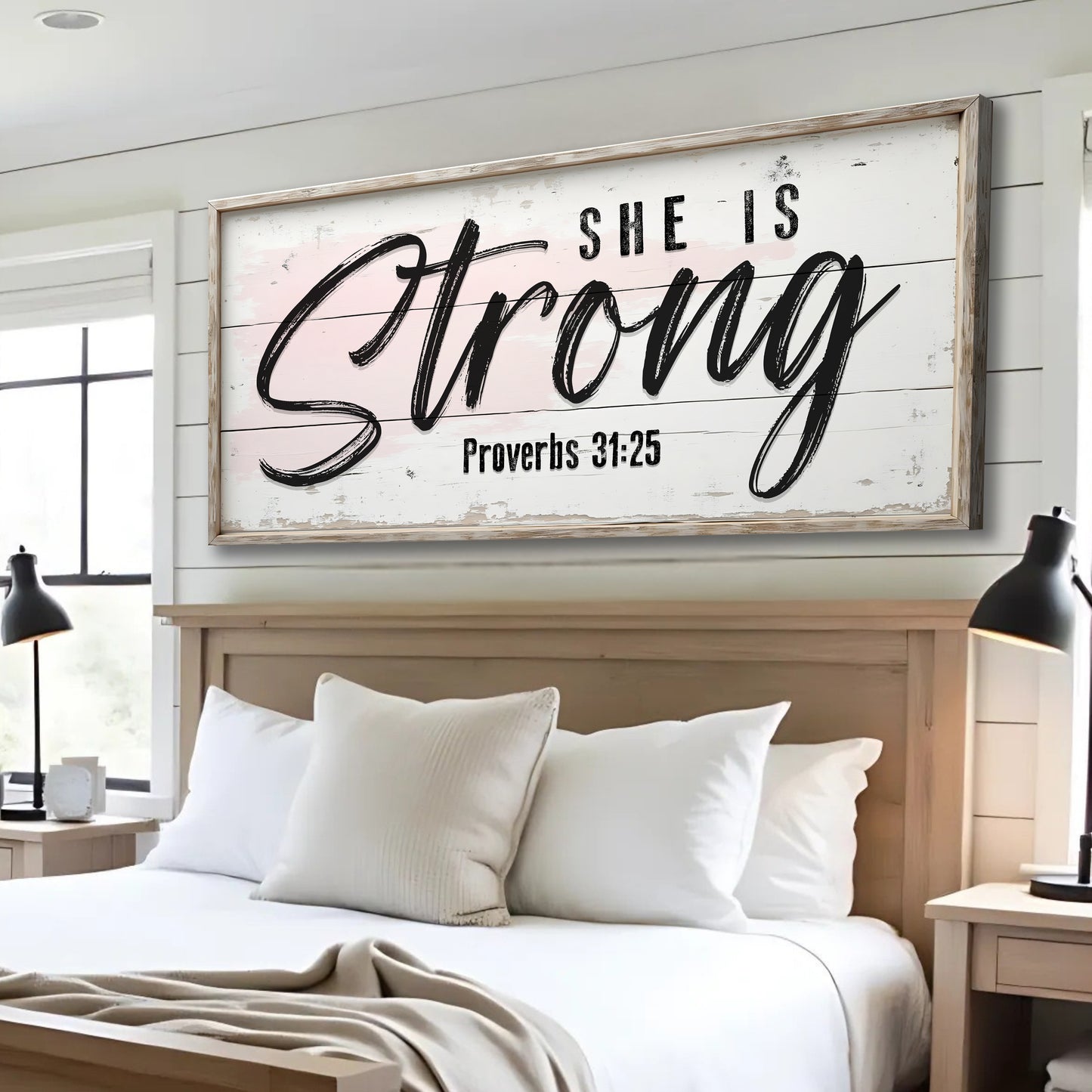 She Is Strong Psalms 34:8 Faith Sign