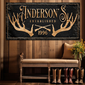 Personalized Family Antler Sign II