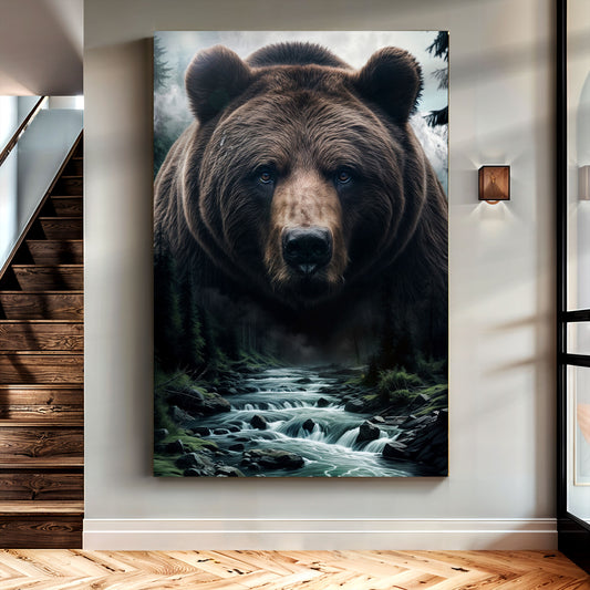 Grizzly Bear Double Exposure Wall Art