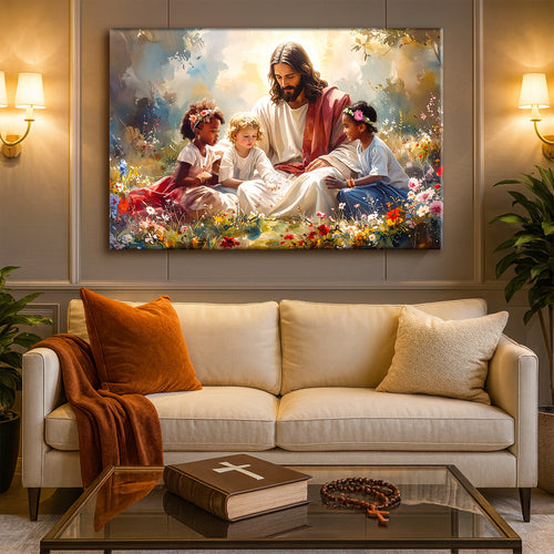 Jesus With Children Faith Wall Art VI