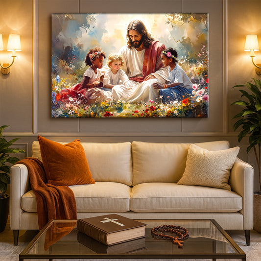 Jesus With Children Faith Wall Art VI