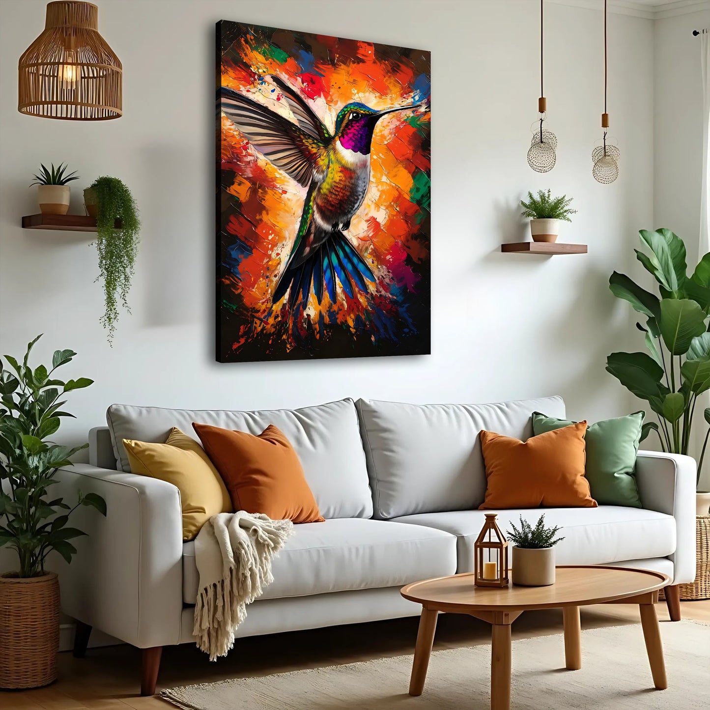 Humming Bird Abstract Wall Art