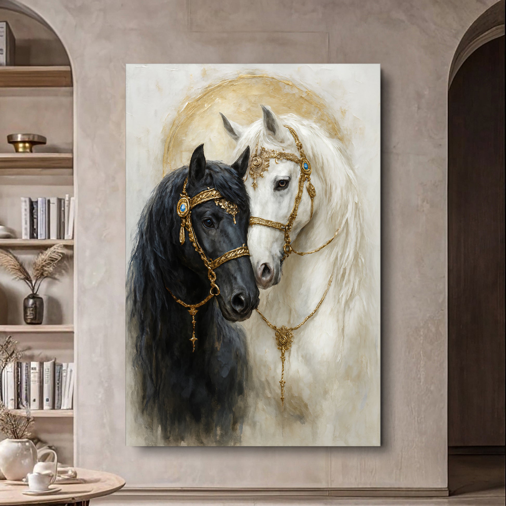 Yin And Yang Horse Embrace Wall Art