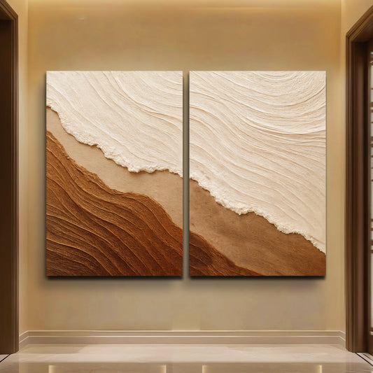 Earth Tones Waves Duo Wall Art