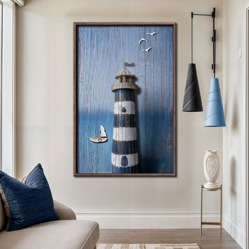 Wooden Lighthouse Coastal Wall Art III