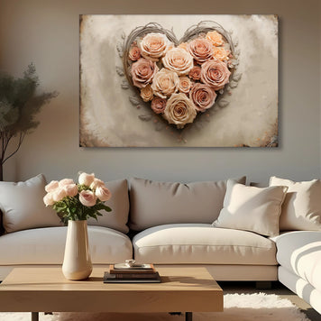 3D Floral Heart Wall Art III