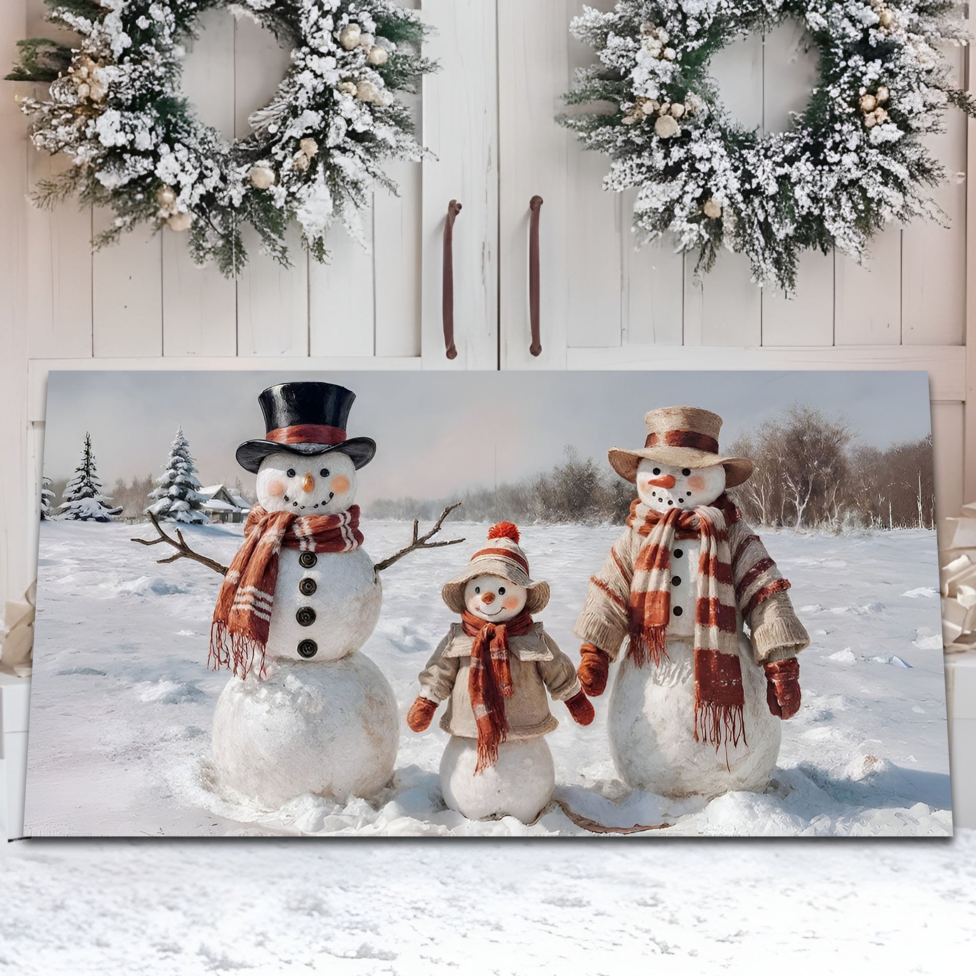 Snowman Smiles Christmas Wall Art