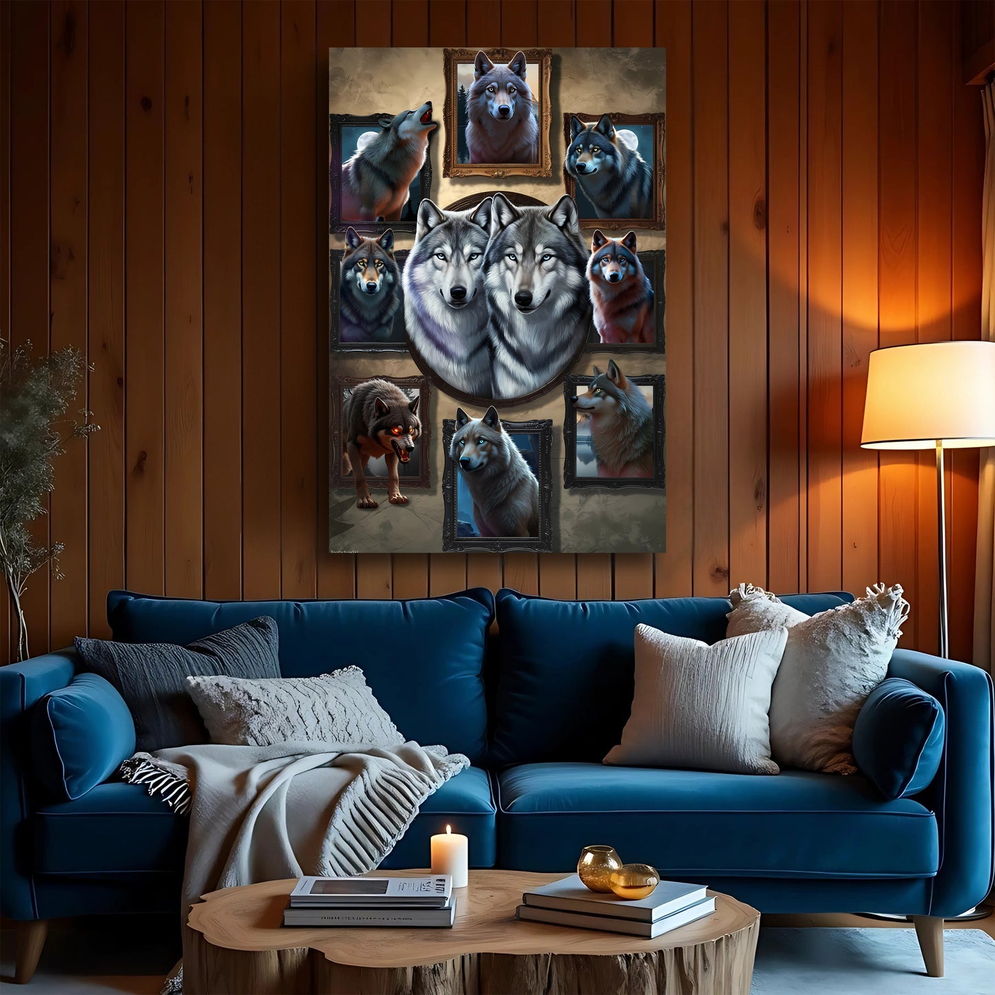 3D Wolf Collage Wall Art