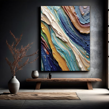 Ocean Waves Impasto Wall Art