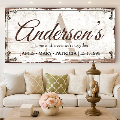 Family Sign Personalized Canvas III