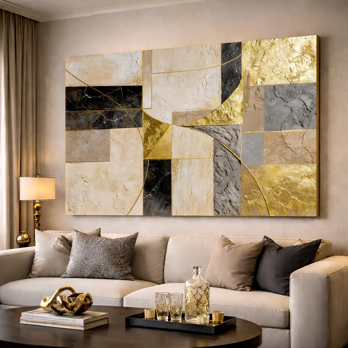 Golden Arc Symphony Wall Art