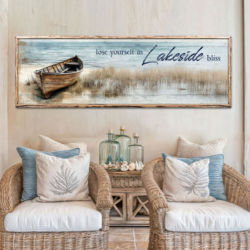 Lose Yourself in Lakeside Bliss Lake House Coastal Sign II