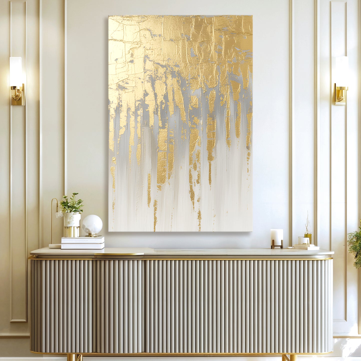 Golden Glow Texture Wall Art