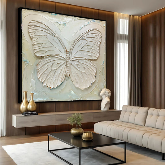 3D White Butterfly Wall Art