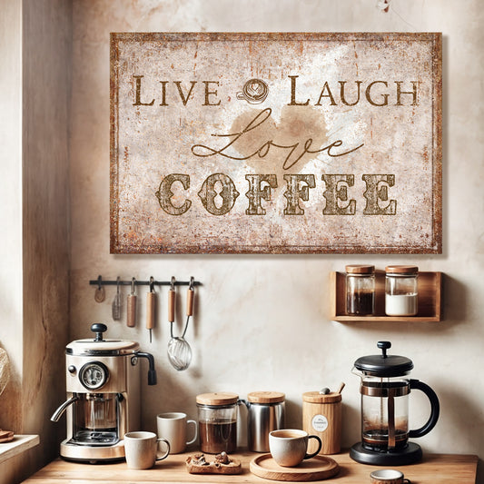 Live, Laugh, Love Coffee Wall Sign