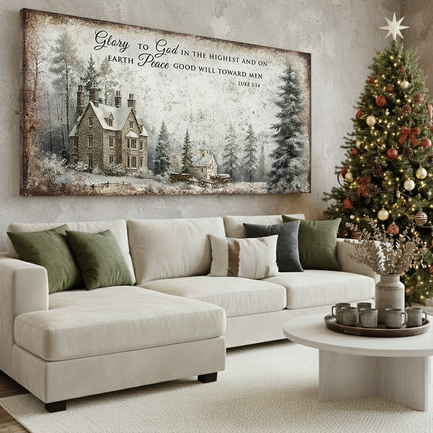 Luke 2:14 Vintage Christmas Wall Sign