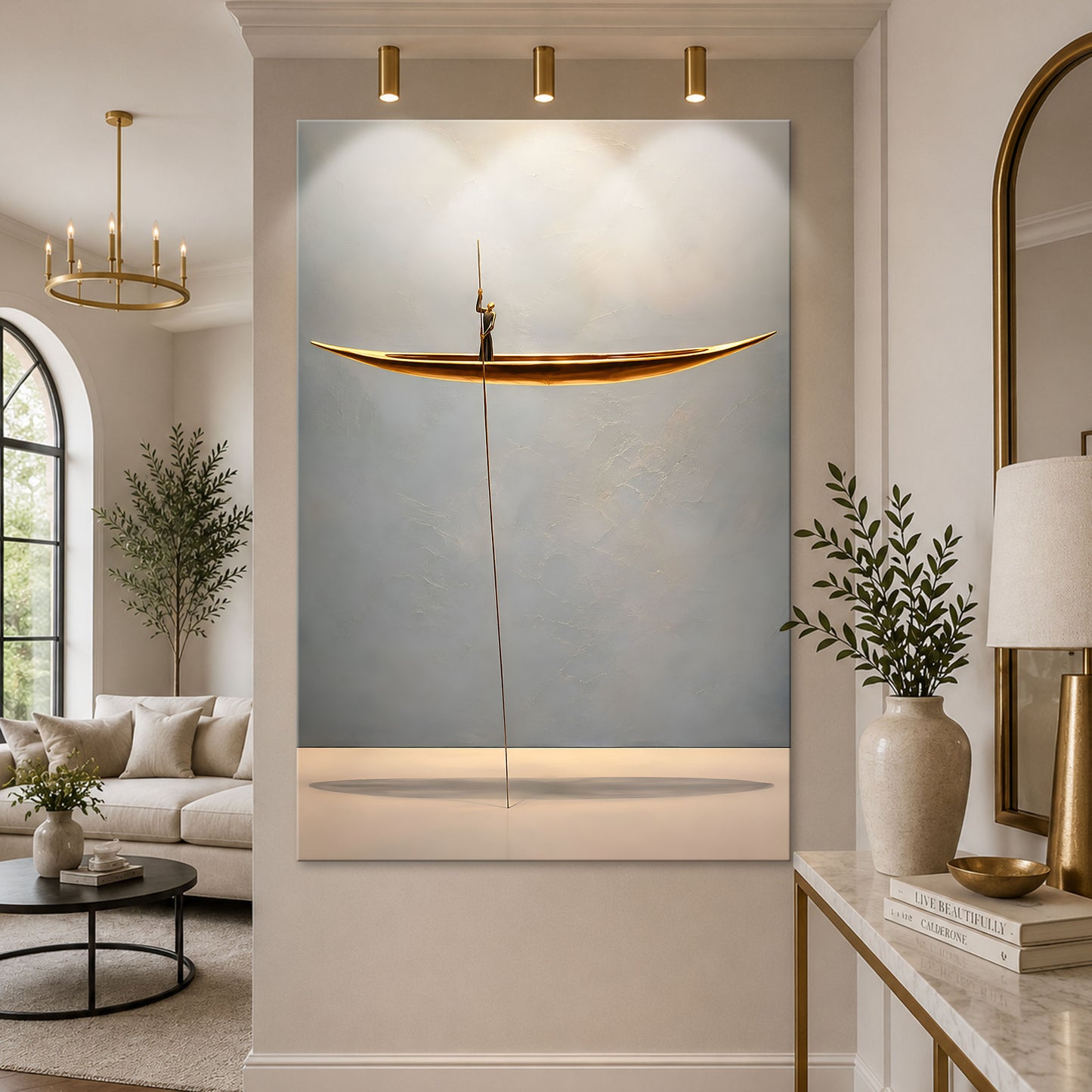 Minimalist Golden Boat