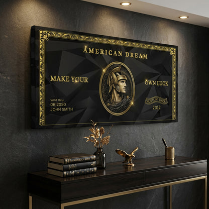 Personalized American Dream “Make Your Own Luck” Wall Sign
