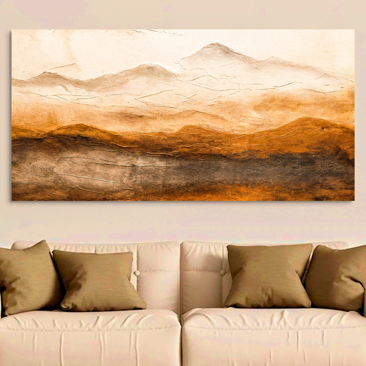 Desert Mountain Horizon Abstract Wall Art