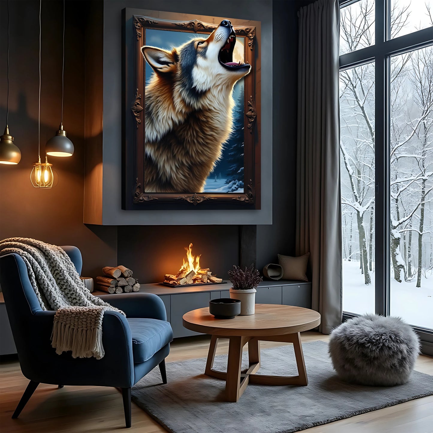 3D Wolf Wall Art