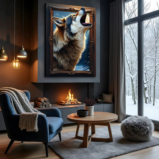 3D Wolf Wall Art