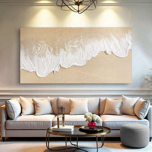 White Waves on Brown Sand Wall Art III