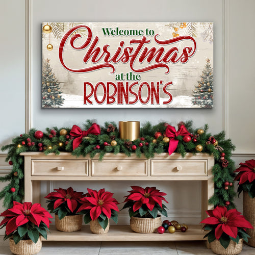 Custom Family Christmas Tree Wall Sign