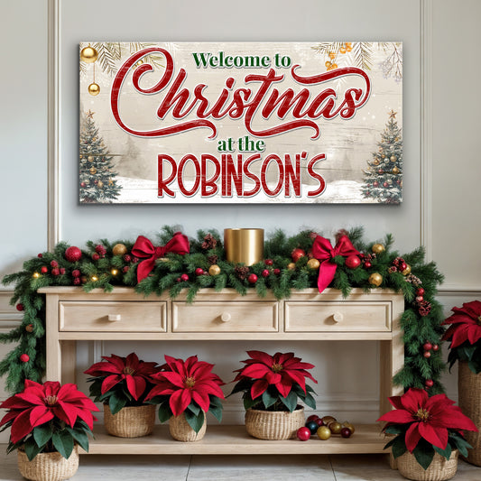 Custom Family Christmas Tree Wall Sign