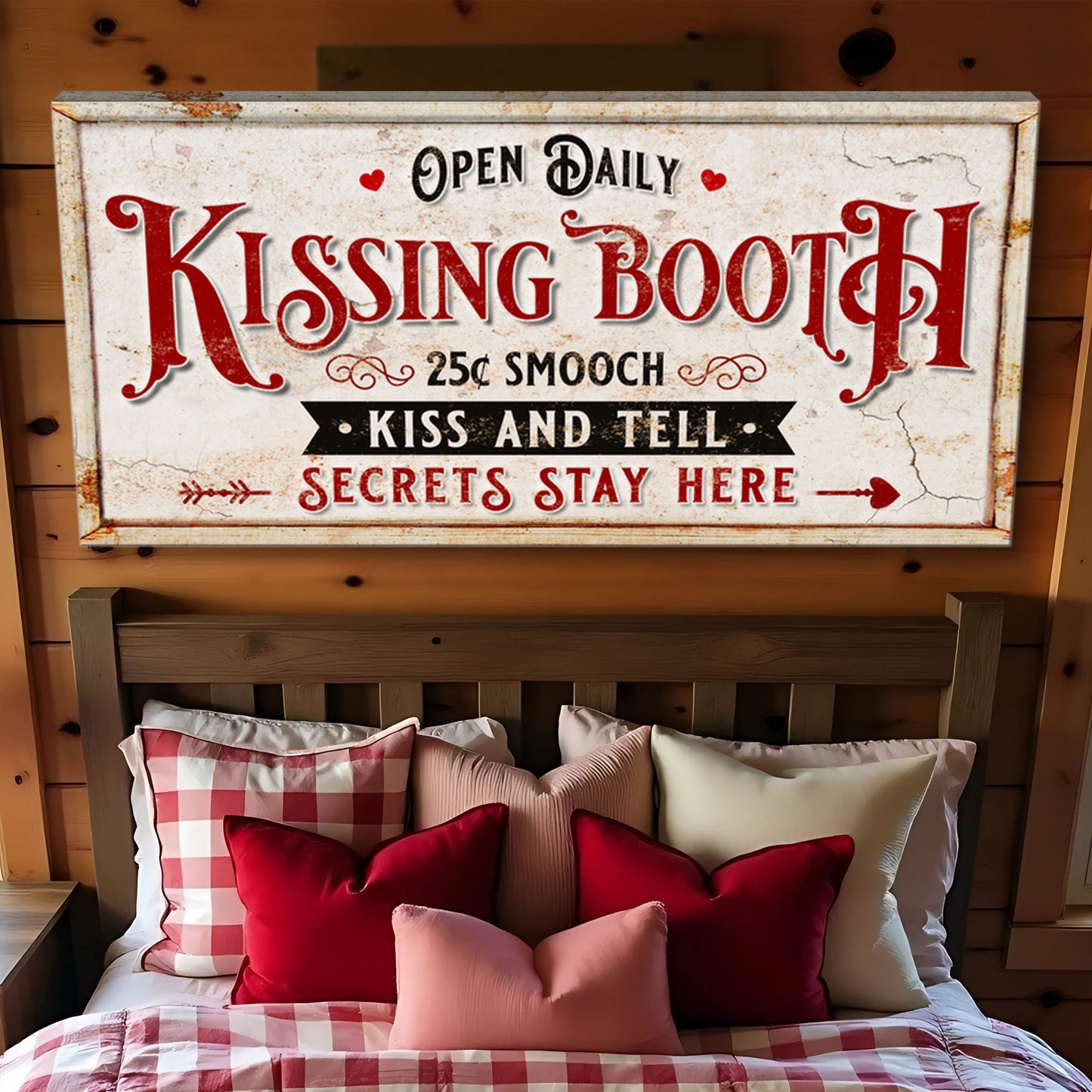 Vintage Rustic Kissing Booth Sign IV