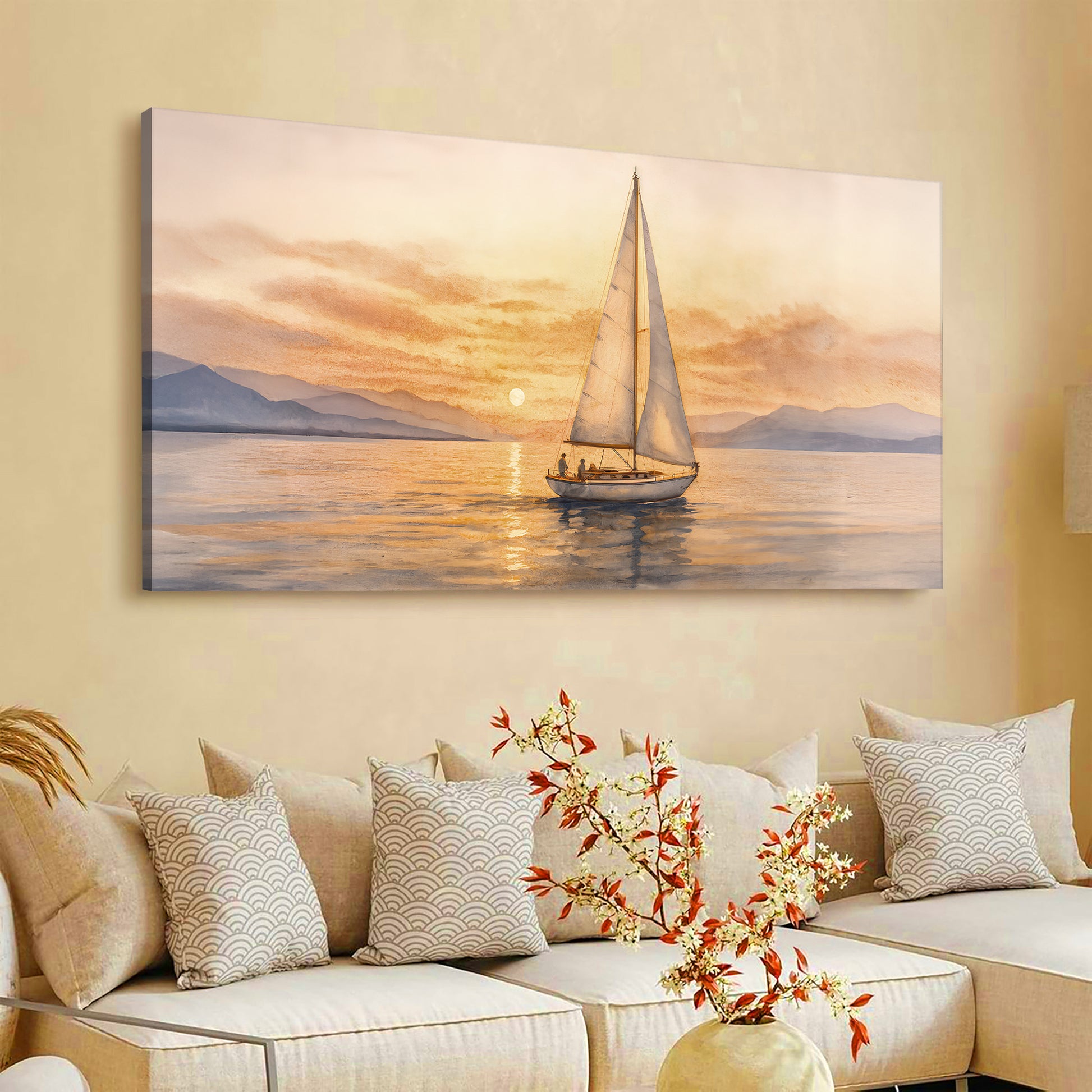 Sailing Into Dusk Abstract Wall Art