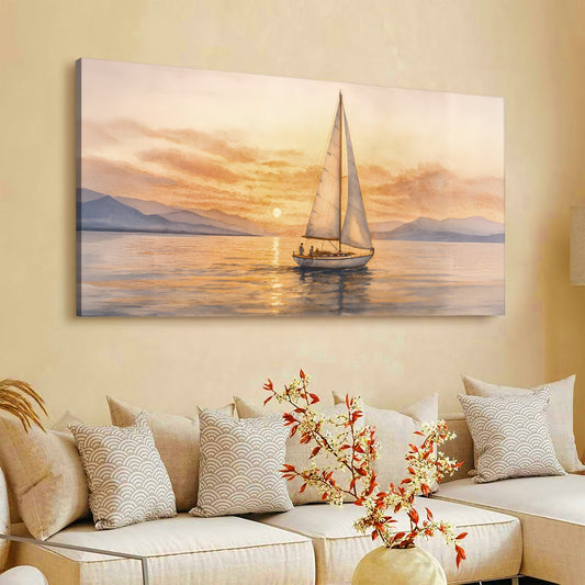 Sailing Into Dusk Abstract Wall Art