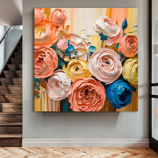Blooming Bouquet Impasto Wall Art