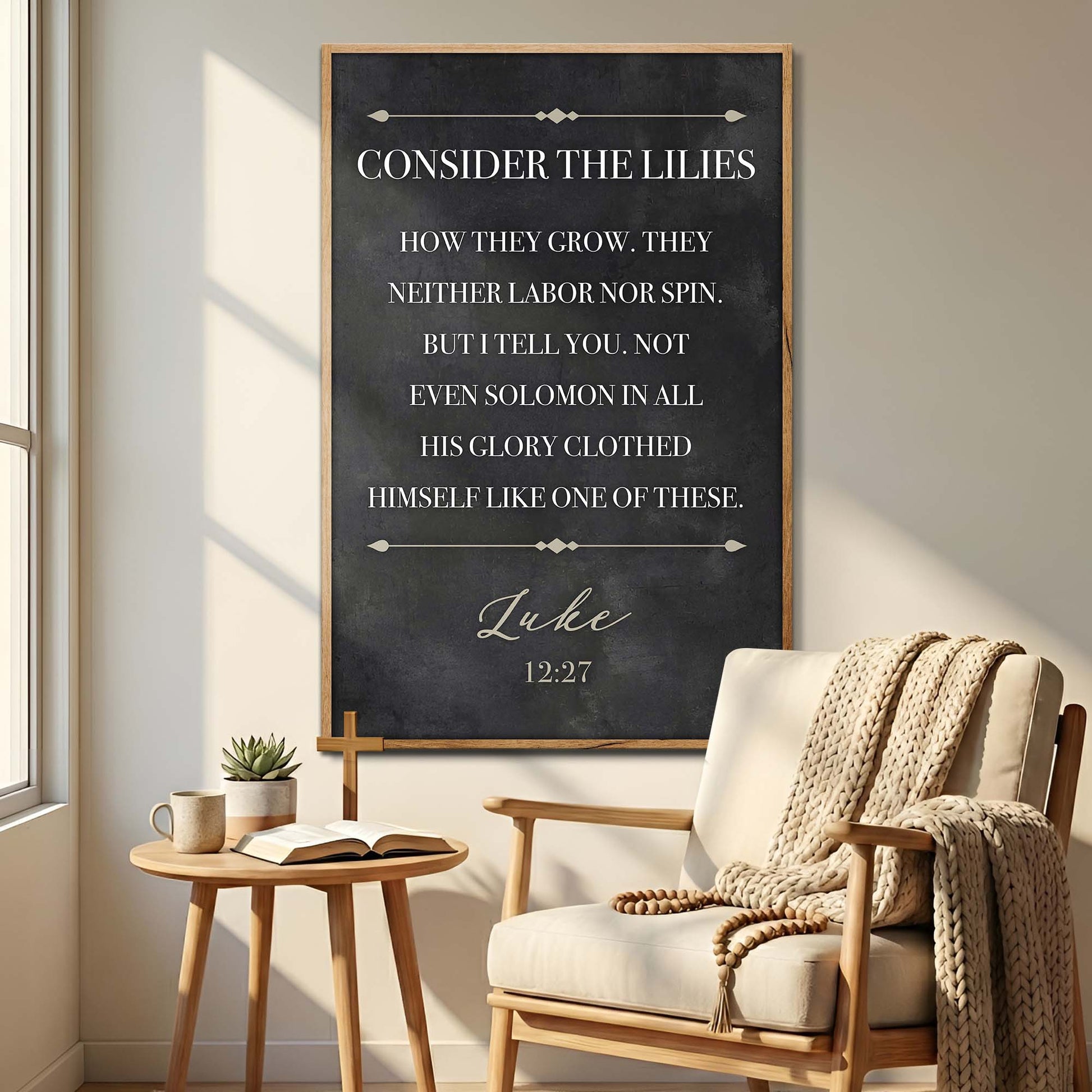 Consider The Lilies - Luke 12:27 Faith Sign