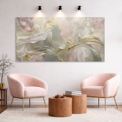 Whispered Gold Abstract Wall Art