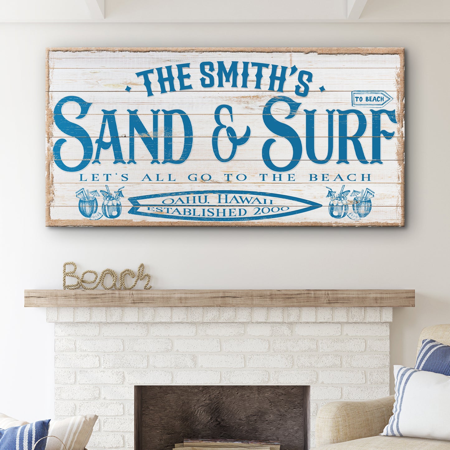 Sand & Surf Sign VIII Style 1 - Image by Tailored Canvases