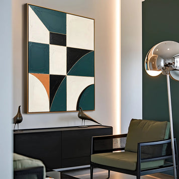 Green Abstract Shapes Wall Art