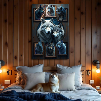 3D Wolf Collage Wall Art II